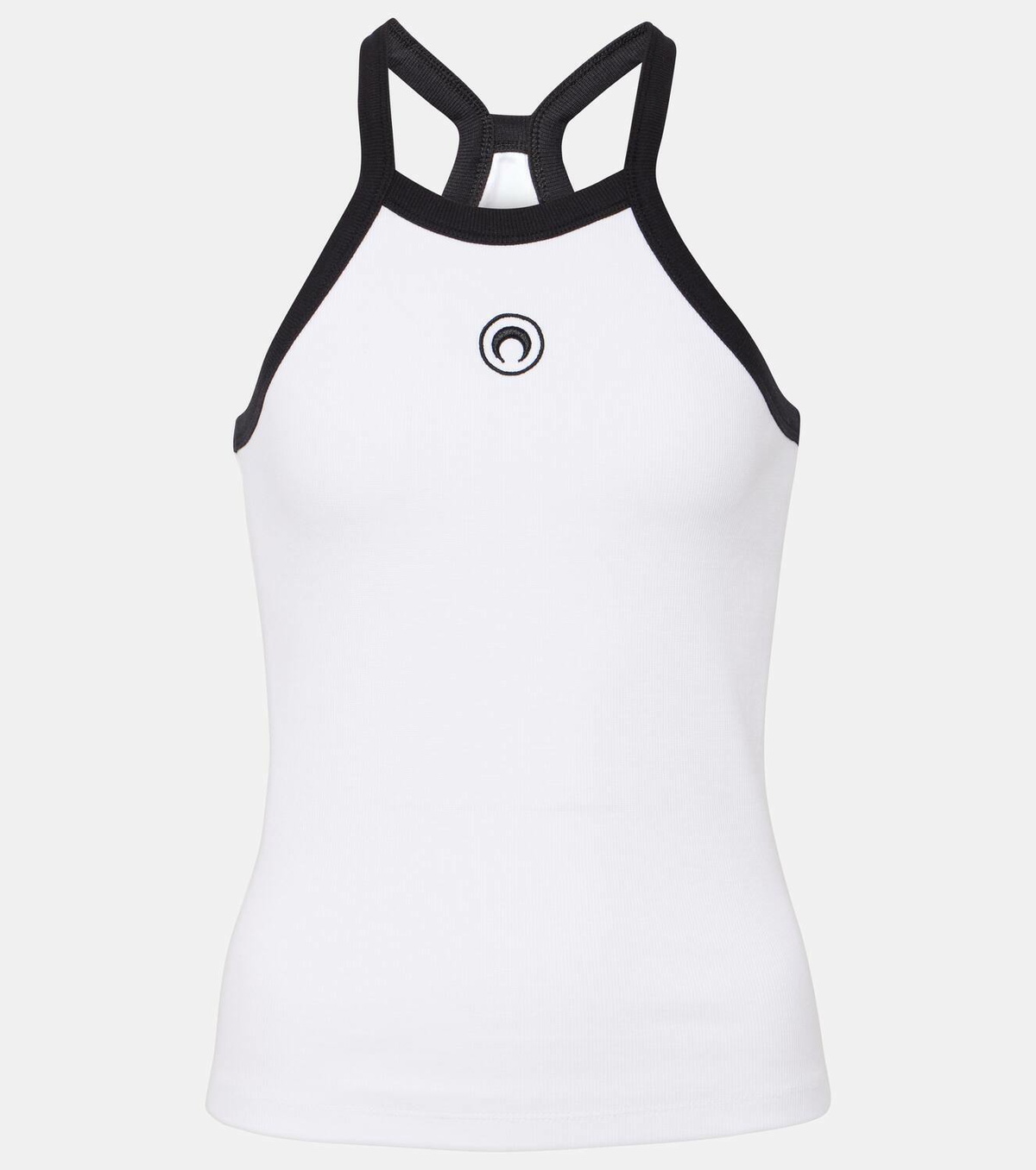 Marine Serre Ribbed-knit cotton jersey tank top Marine Serre