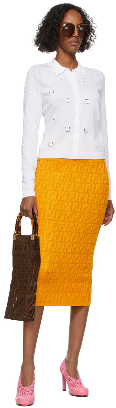 Fendi FF motif knitted pencil skirt