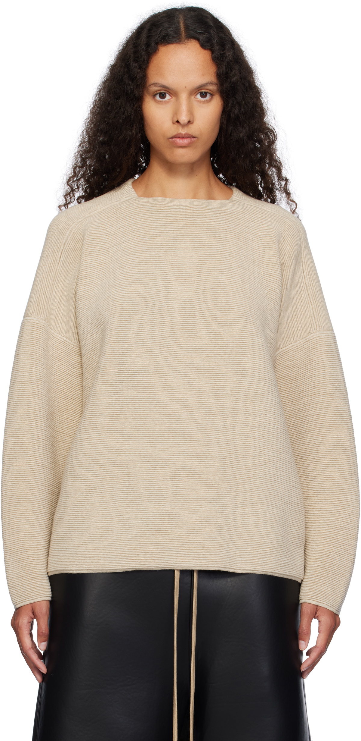 Fear of God Beige Ottoman Straight Neck Sweater