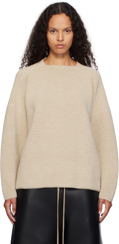 Photo: Fear of God Beige Ottoman Straight Neck Sweater