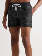 Frescobol Carioca - Slim-Fit Short-Length Printed Swim Shorts - Black