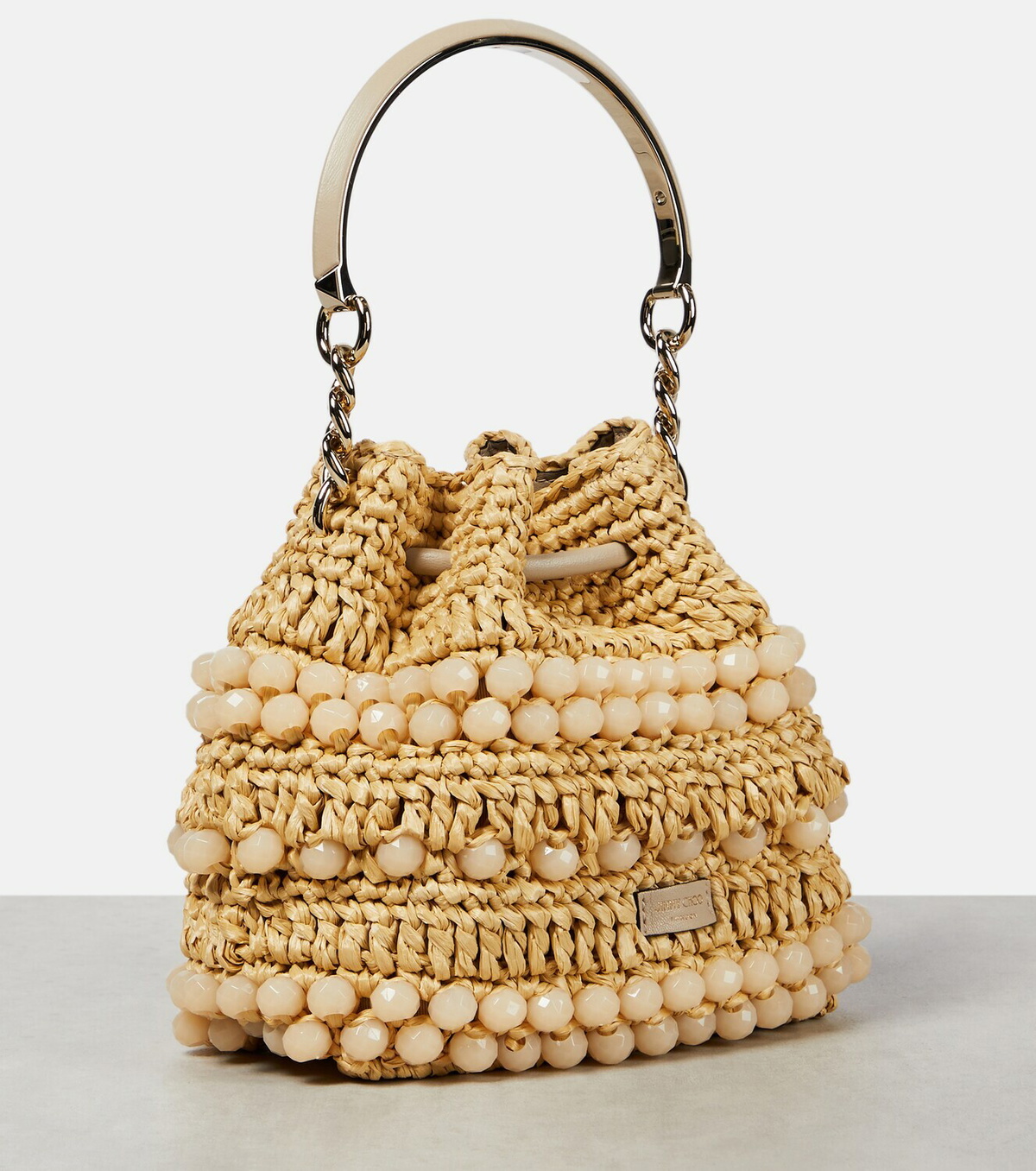 Jimmy Choo - Bon Bon embellished raffia bucket bag