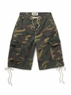 Satoshi Nakamoto - Straight-Leg Camouflage-Print Cotton-Blend Twill Drawstring Shorts - Green