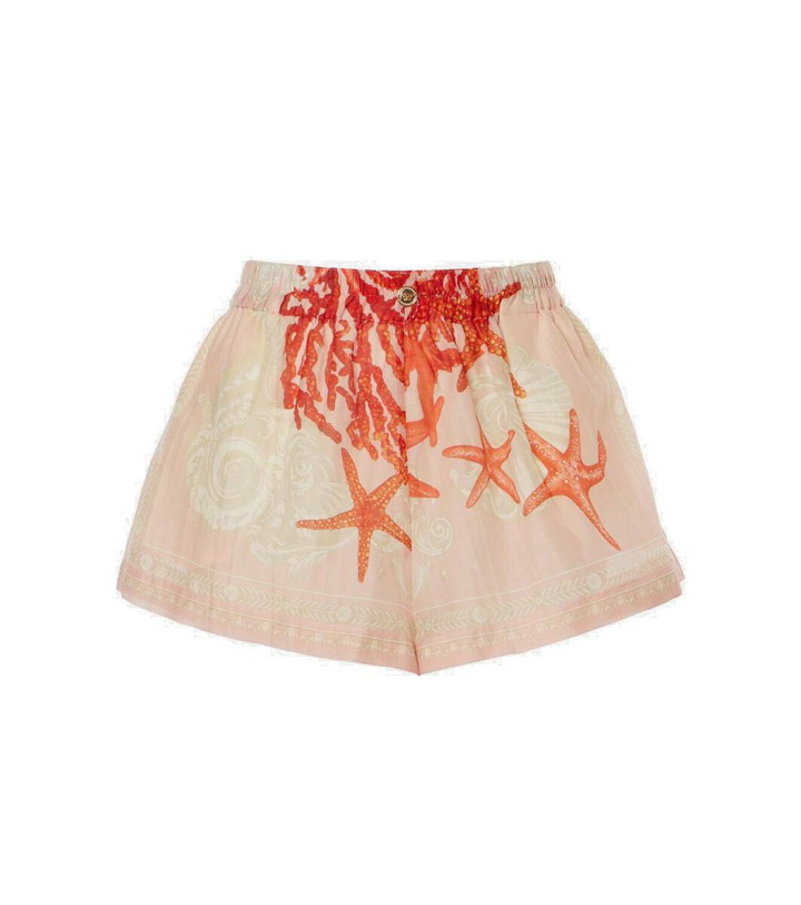 Photo: Versace Barocco Sea cotton and silk shorts