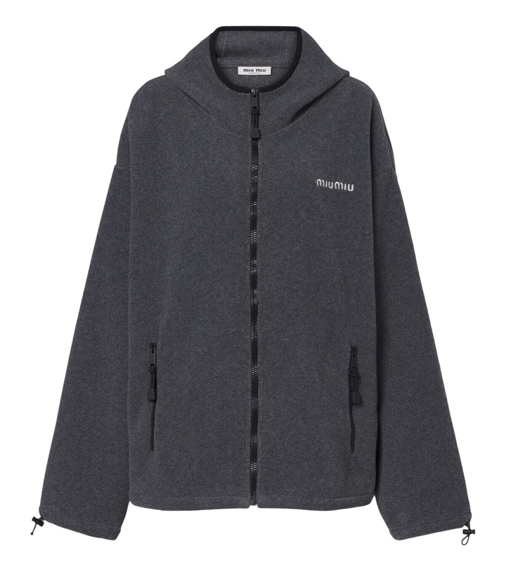 Photo: Miu Miu Hooded oversized fleece jacket