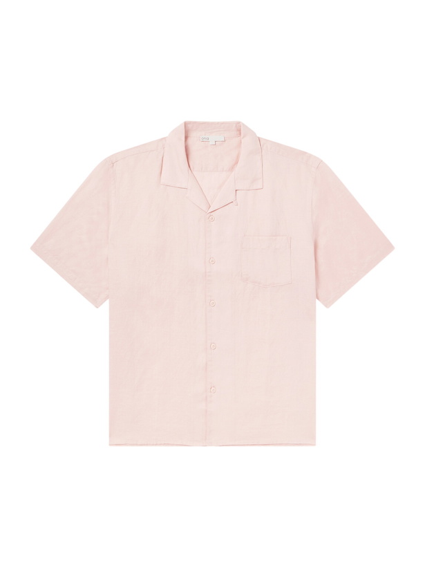 Photo: Onia - Convertible-Collar Linen and Lyocell-Blend Shirt - Pink