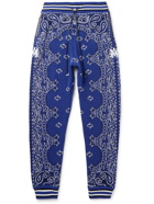 AMIRI - Tapered Bandana-Jacquard Cotton and Cashmere-Blend Sweatpants - Blue