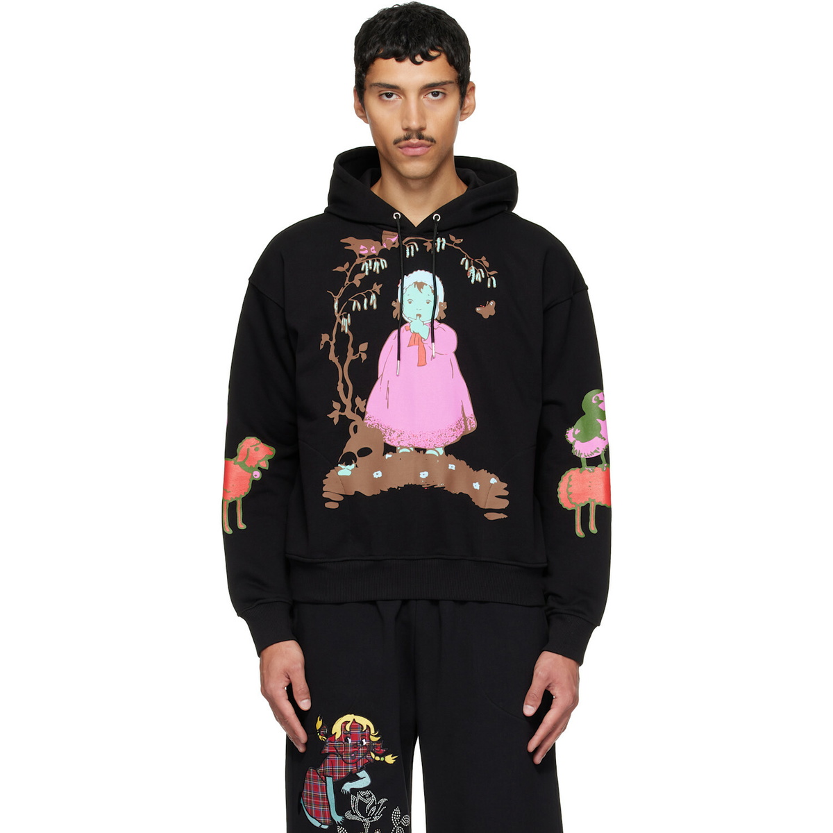 Chopova Lowena Black Woodland Baby Hoodie