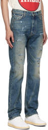 Rhude Indigo Distressed Jeans