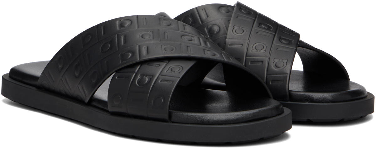 Ferragamo Black Ferragamo Monogram Sandals