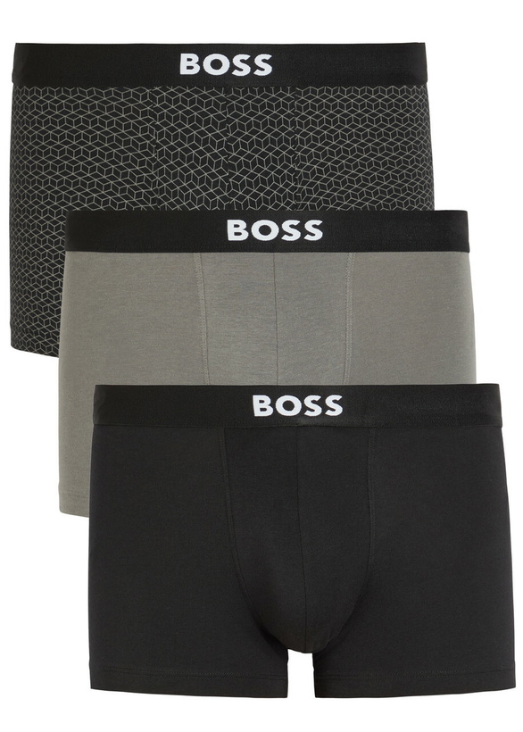 Photo: Boss Stretch-cotton Boxer Briefs set of Three Grey