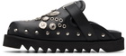 Toga Virilis Black Eyelet Metal Sabot Slip-on Loafers