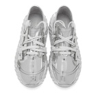 Giuseppe Zanotti Silver Leather Urchin Sneakers