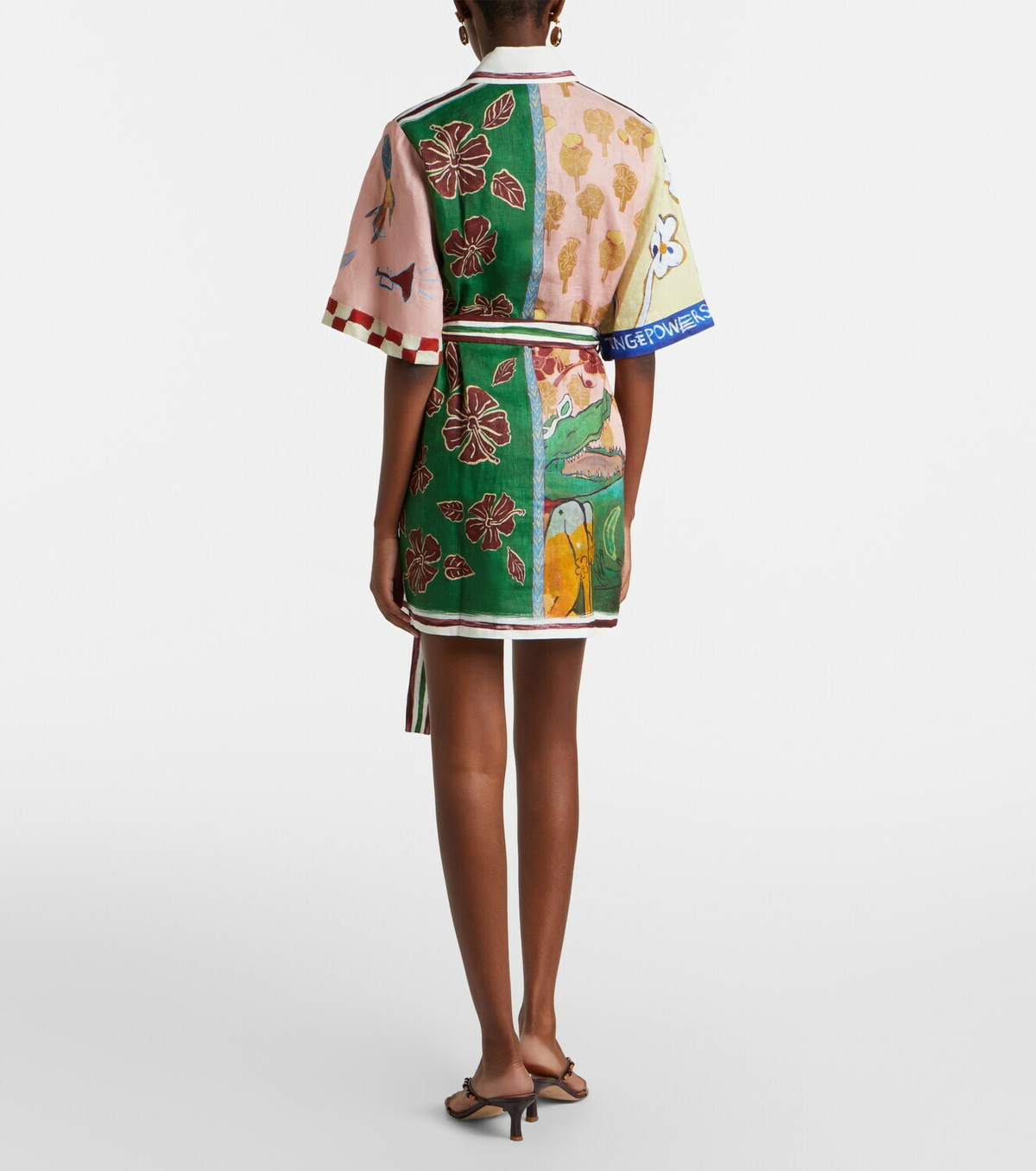 Alémais x MLAK Tangible Love printed linen minidress