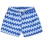 Frescobol Carioca - Copacabana Short-Length Printed Swim Shorts - Blue