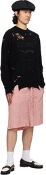Charles Jeffrey LOVERBOY Black Distressed Logo Sweater