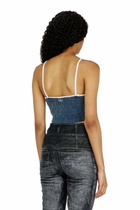 Diesel Crop top in indigo bouclé ribbed knit - T-Shirts Womens in Multicolor