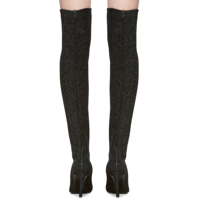 Giuseppe Zanotti Black Stretch Lurex Over-the-Knee Boots
