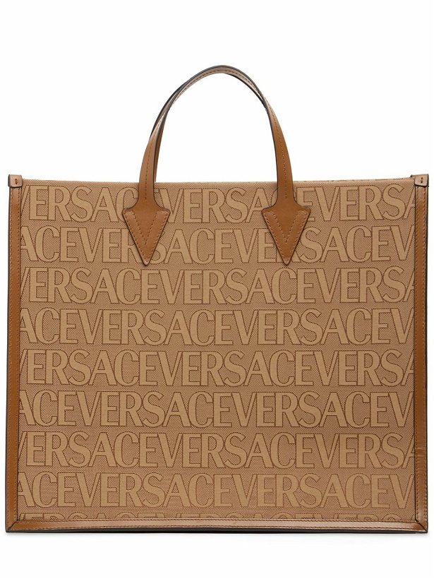 Photo: VERSACE - Large Fabric & Leather Tote Bag