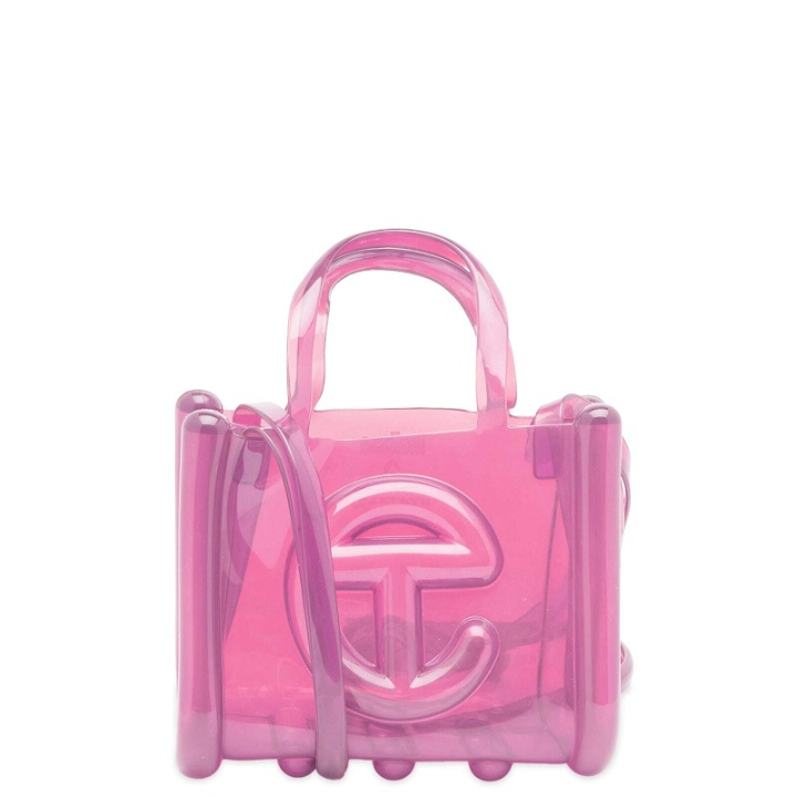 Photo: Melissa Women's x TELFAR Small Jelly Shopper Bag in Pink