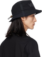 Versace Black Embroidered Bucket Hat