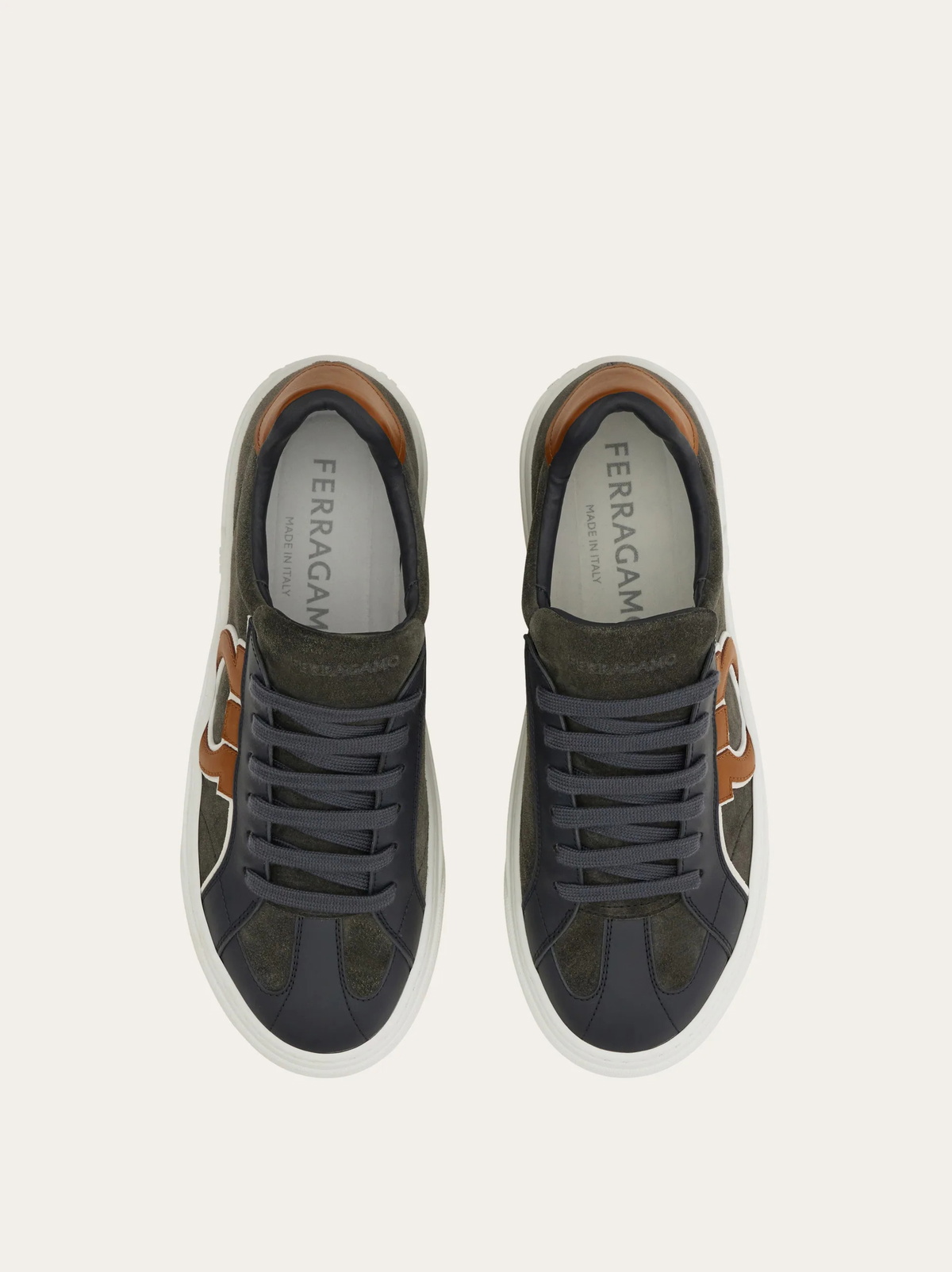 Ferragamo Mens Gancini sneaker in Grey