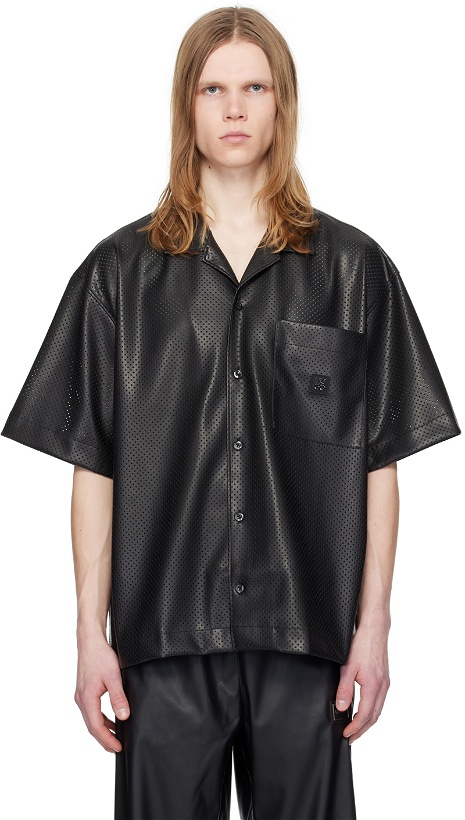 Photo: Hugo Black Perforated Faux-Leather Shirt