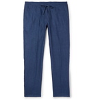 Loro Piana - Slim-Fit Linen Drawstring Trousers - Indigo