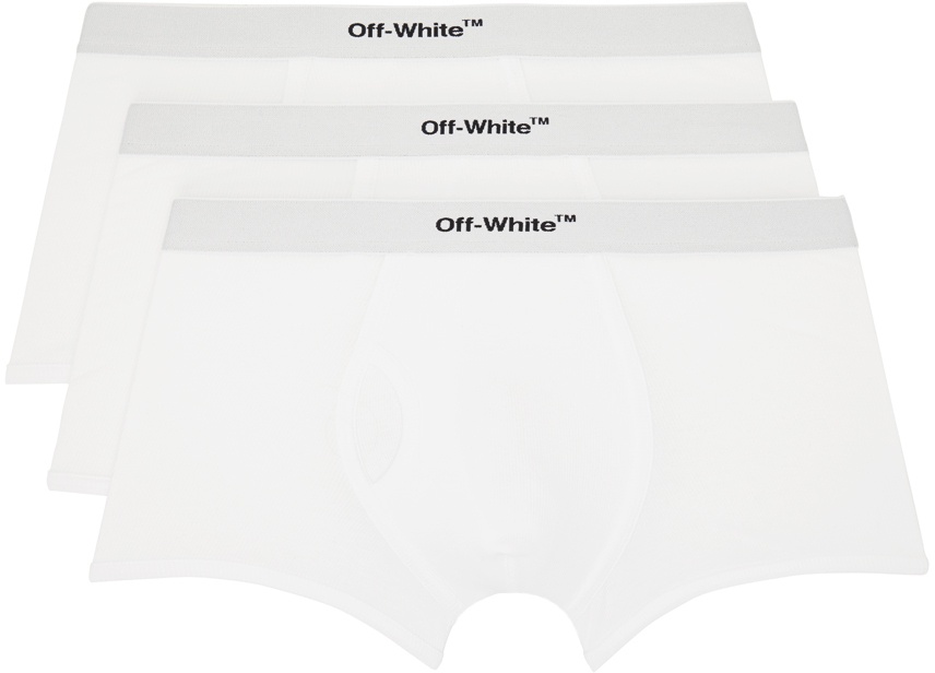 Photo: Off-White Three-Pack White Helvetica Boxers