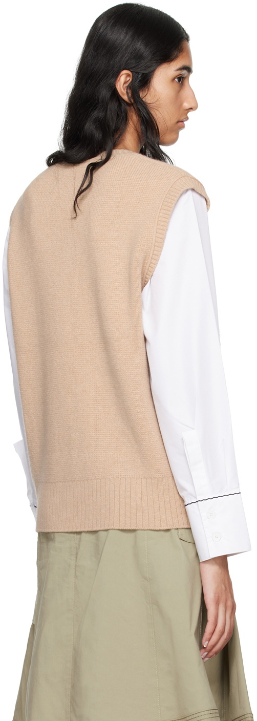 3.1 Phillip Lim Beige Oversized Knit Vest Shirt