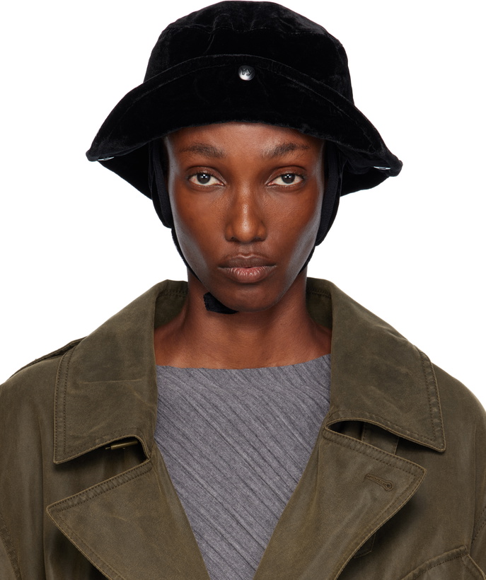 Photo: OPEN YY Black Detachable Ear Flap Bucket Hat