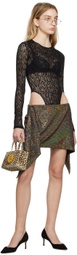 Puppets and Puppets Black & Tan Small Jeweled Cookie Bag