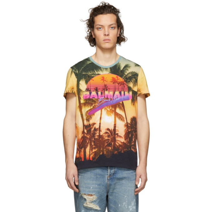 Photo: Balmain Multicolor Beach Club Logo T-Shirt