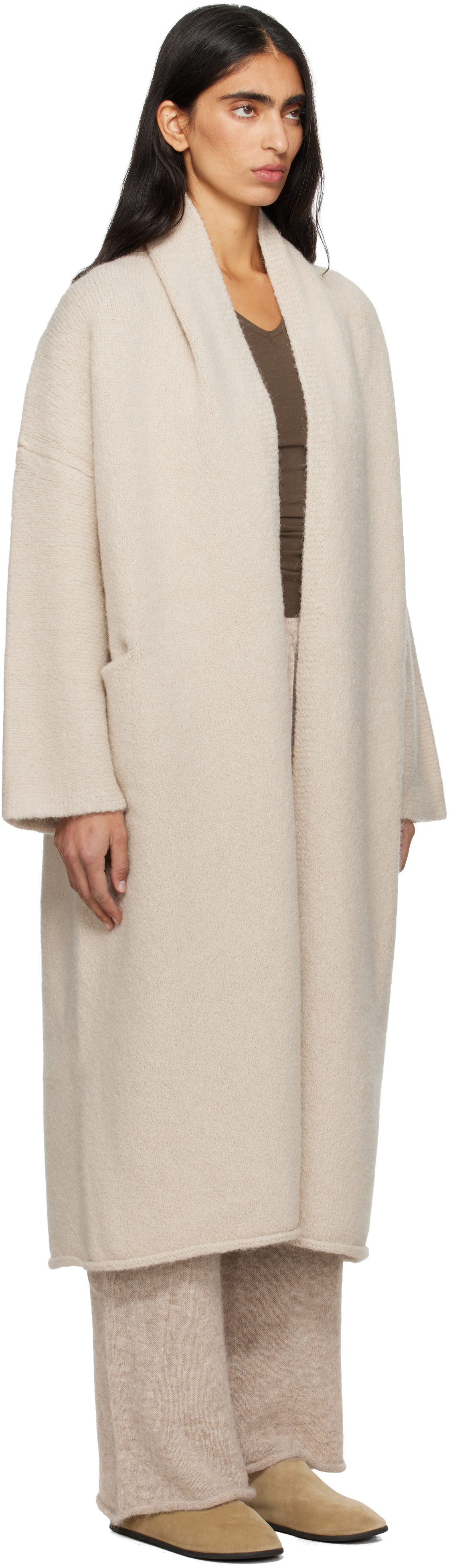 Lauren Manoogian Off-White Long Shawl Cardigan