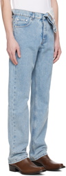 Y/Project Blue Asymmetric Waist Jeans