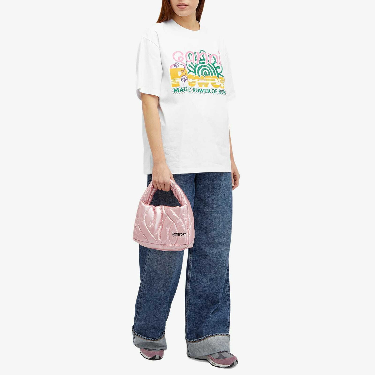 GANNI Women's Sun T-Shirt in Bright White GANNI