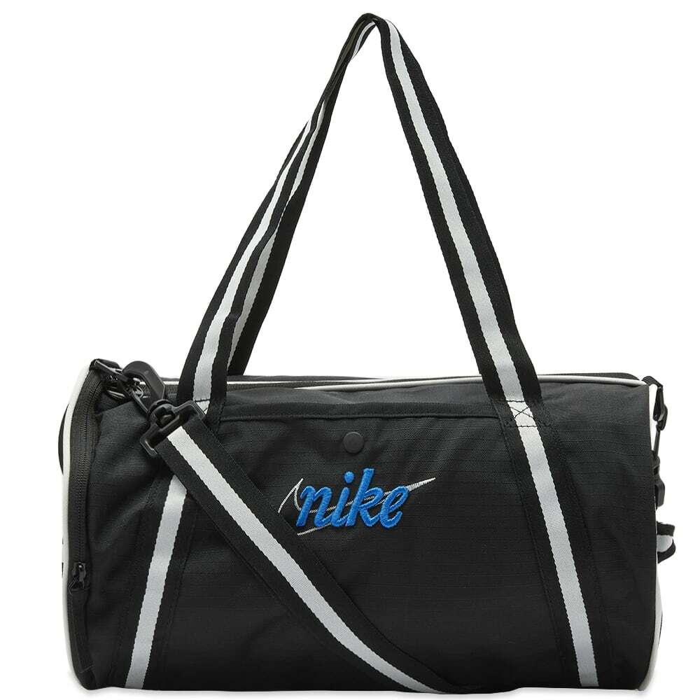 Photo: Nike Men's Heritage Retro Duffel Bag in Black/Hyper Royal