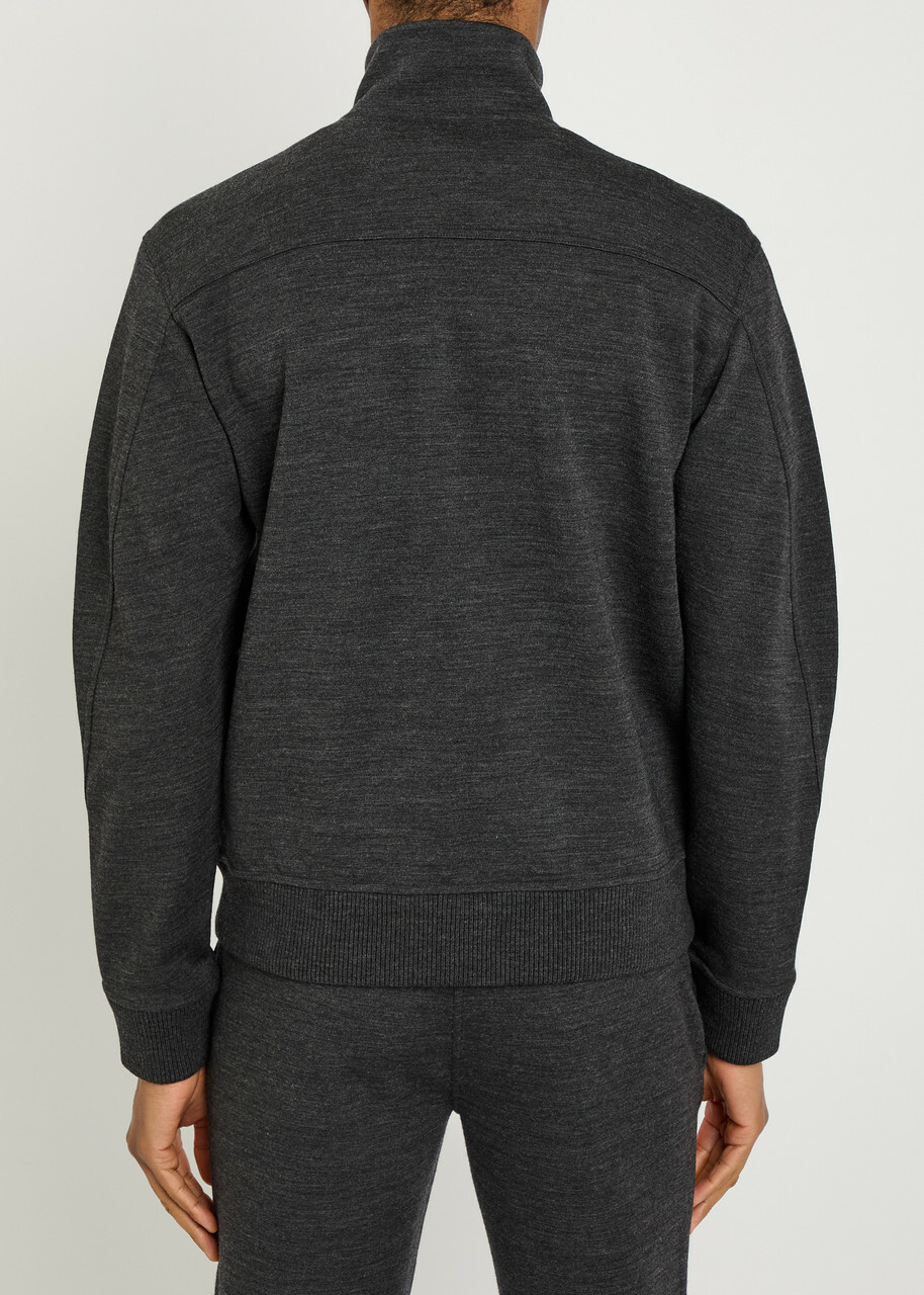 Givenchy Logo-appliquéd Wool-blend Track Sweatshirt Grey