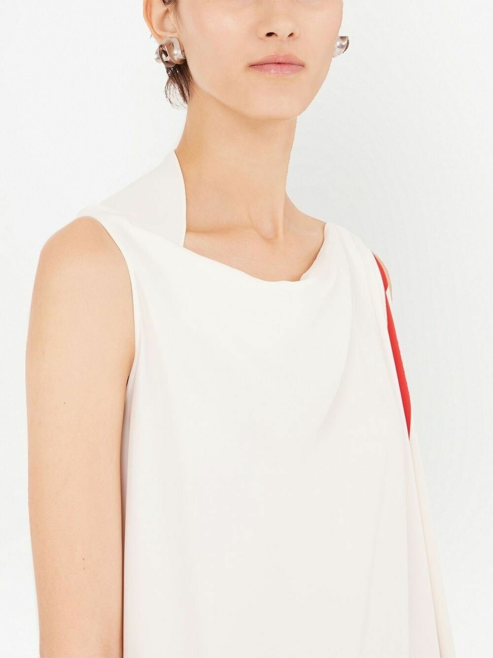 Ferragamo White Draped Midi Dress Salvatore Ferragamo
