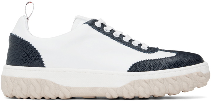 Photo: Thom Browne White & Navy Court Sneakers