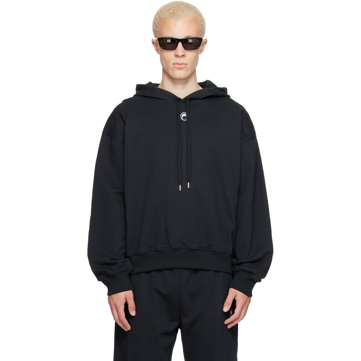 Marine Serre Black Moon Logo Hoodie