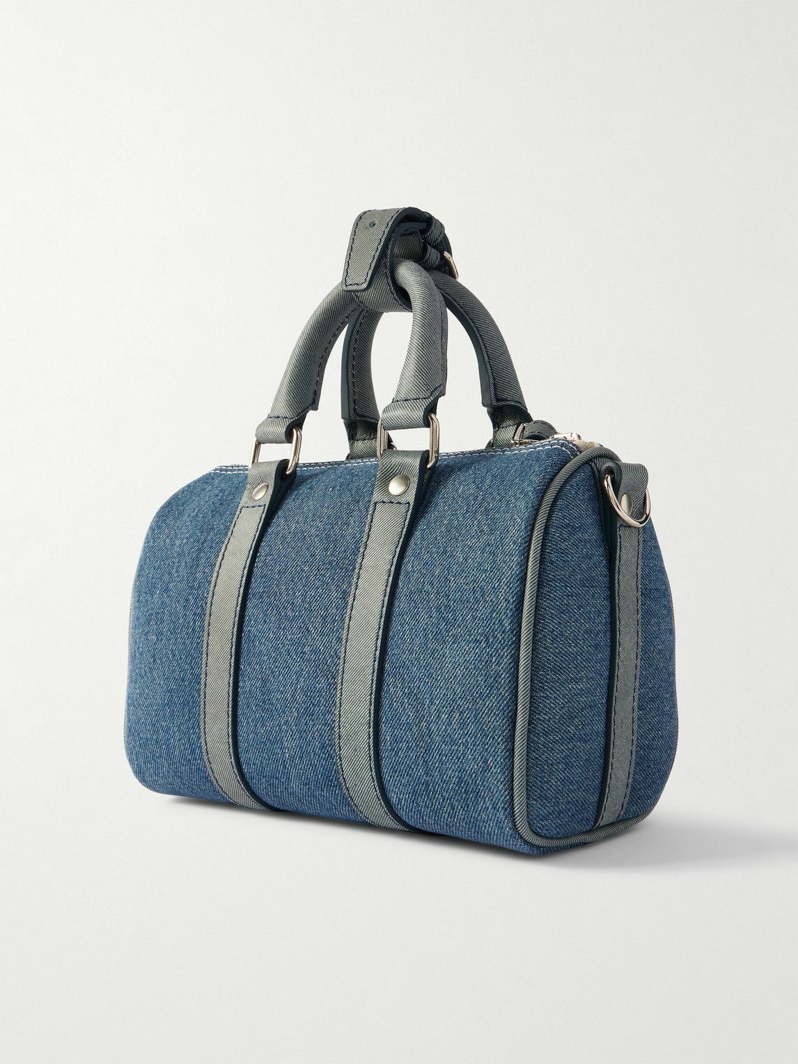 READYMADE - Overnight Nano Leather-Trimmed Logo-Embroidered Denim