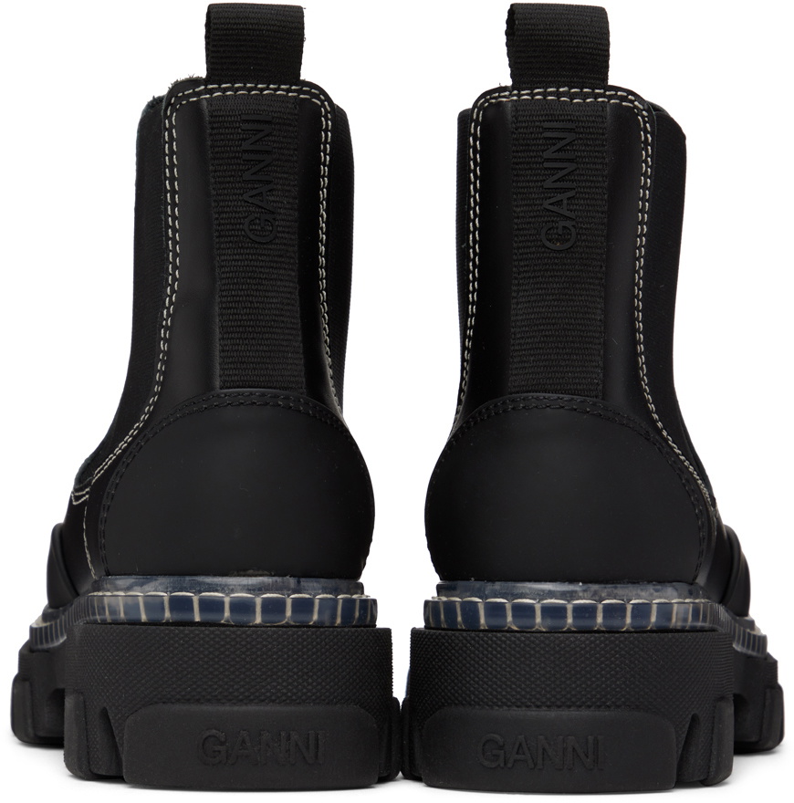 GANNI Black Cleated Low Chelsea Boots GANNI