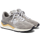 New Balance - X90 Mesh-Trimmed Suede Sneakers - Men - Gray