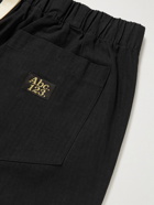 Abc. 123. - Straight-Leg Belted Logo-Detailed Cotton-Ripstop Trousers - Black