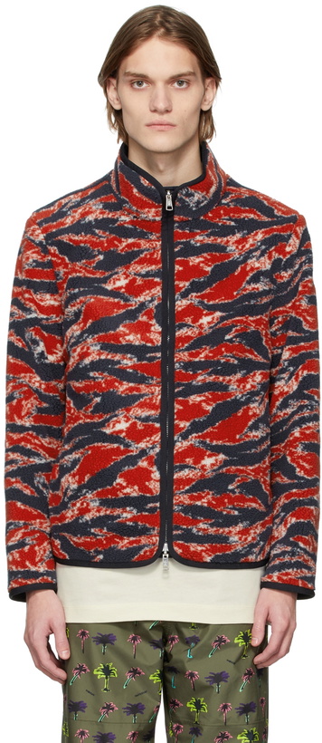 Photo: Moncler Reversible Navy & Red Tiger Stripe Jacket