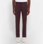 VALENTINO - Slim-Fit Wool And Mohair-Blend Trousers - Burgundy
