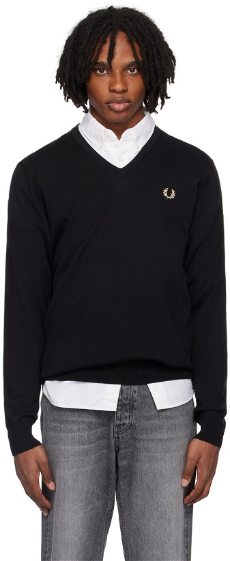 Photo: Fred Perry Black Classic Sweater