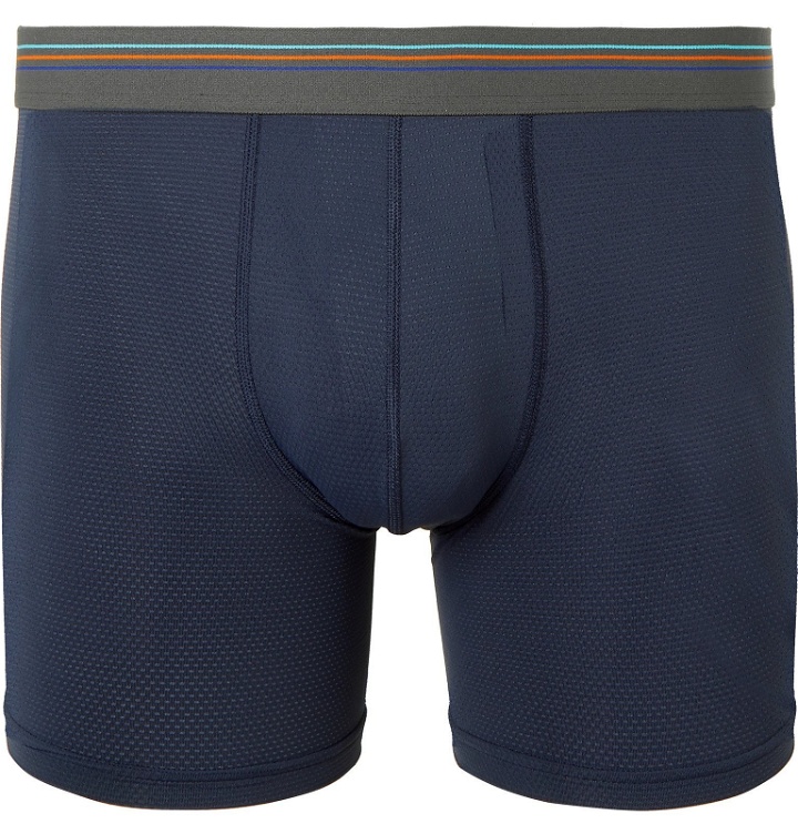 Photo: Patagonia - Sender Recycled Stretch-Mesh Boxer Briefs - Blue