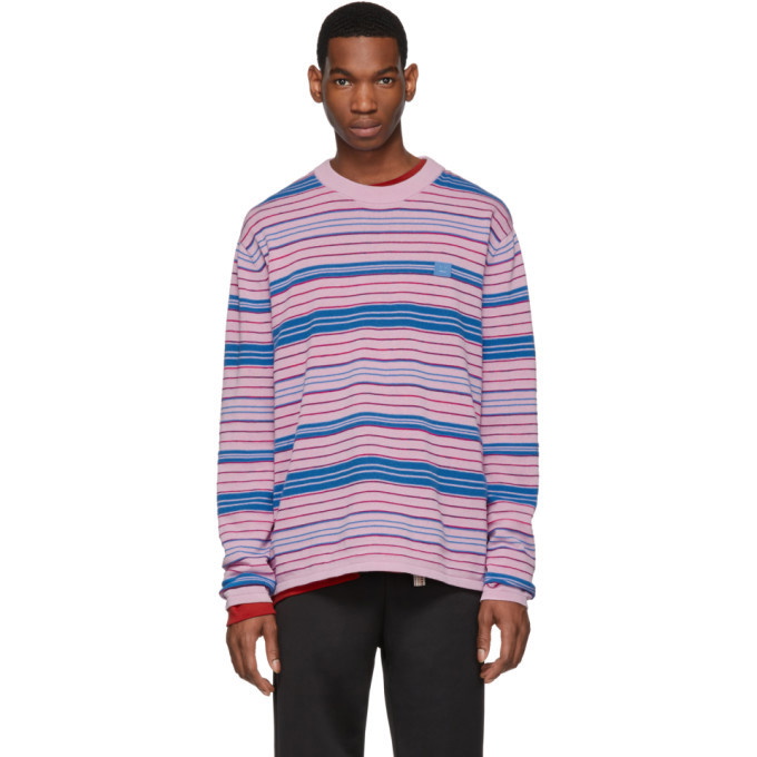 Photo: Acne Studios Pink and Blue Stripe Nimah Sweater